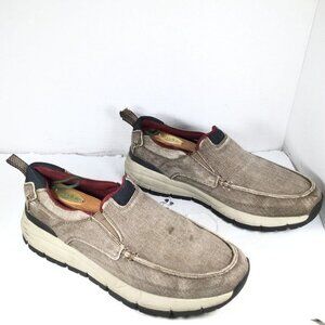 Skechers Men Relaxed Fit Volero Baldor Memory Foam Loafer Khaki Size 8.5